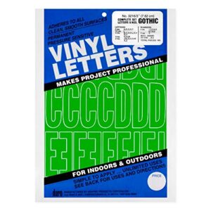 graphic products permanent adhesive vinyl letters and numbers (160 /pkg), 3", green