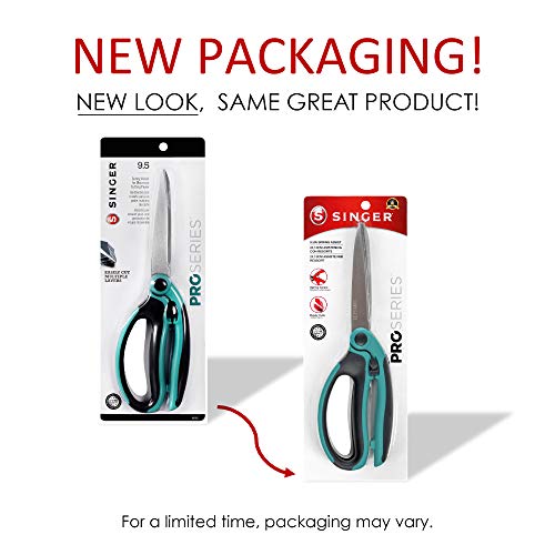 SINGER 00565 9-1/2-Inch ProSeries Spring Assist Scissor with Comfort Grip , Teal