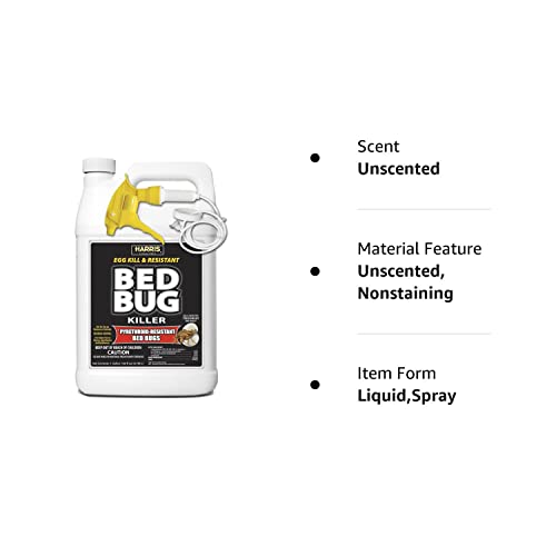 Harris Toughest Bed Bug Killer, Liquid Spray with Odorless and Non-Staining Extended Residual Kill Formula (Gallon)