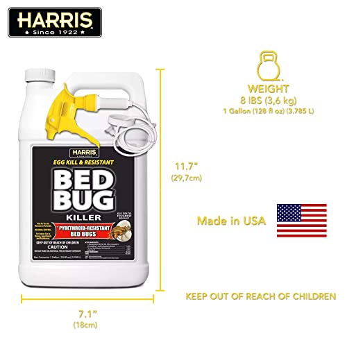 Harris Toughest Bed Bug Killer, Liquid Spray with Odorless and Non-Staining Extended Residual Kill Formula (Gallon)