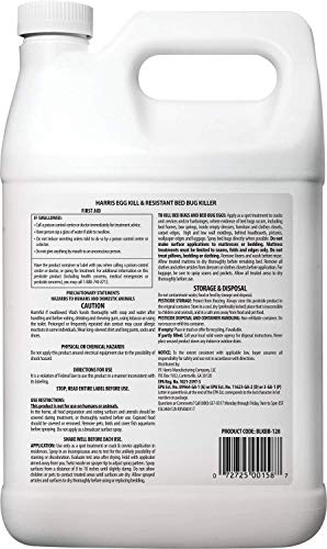 Harris Toughest Bed Bug Killer, Liquid Spray with Odorless and Non-Staining Extended Residual Kill Formula (Gallon)
