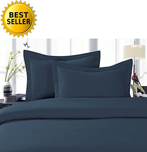 Elegant Comfort 2-Piece 1500 Thread Count Egyptian Quality Ultra Soft Wrinkle, Fade, Stain Resistant Pillowcases, Standard Size, Navy Blue