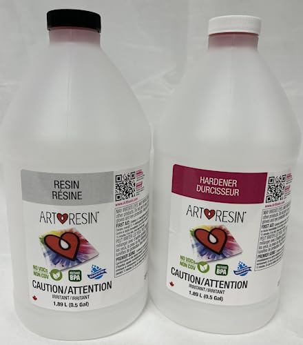 ArtResin - Epoxy Resin - Clear - Non-Toxic - 1 gal (0.5 gal Resin + 0.5 gal Hardener) (3.78L)