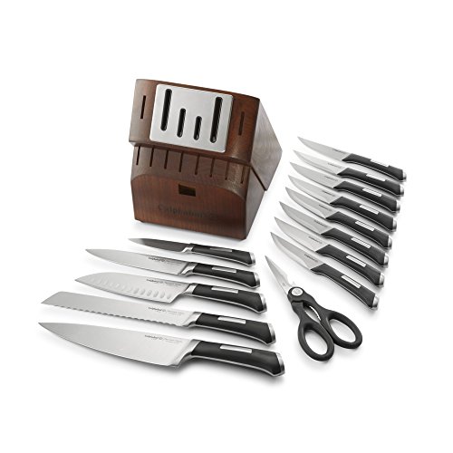 Calphalon Kitchen Knife Set with Self-Sharpening Block, 15-Piece Classic High Carbon Knives