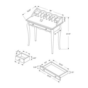 Monarch specialties , Traditional Desk, Solid Wood, Dark Cherry, 36"L