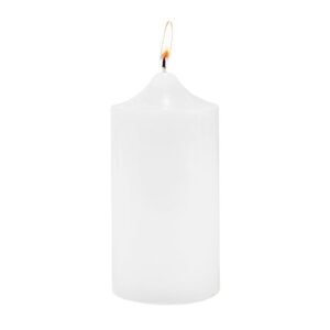 super z outlet 3" x 6" unscented white pillar candle for weddings, home decoration, relaxation, spa, smokeless cotton wick. (1 candle)