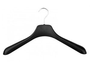 nahanco w007b plastic jacket hangers, concave, 17", black (pack of 24)