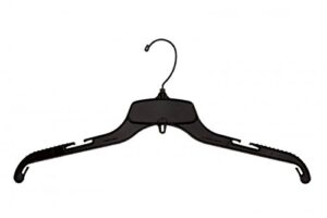 nahanco 28800bh black plastic top hanger, heavy weight, black hook, 17" (bulk pack of 100)