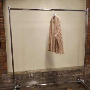 NAHANCO R504 Commercial Grade Rolling Clothing Garment Rack, Chrome (1 Each)