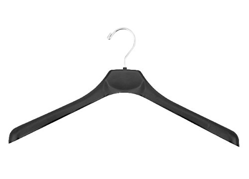 NAHANCO 2493 Plastic Jacket Hangers, Wide Shouldered, 19", Black (Pack of 50)