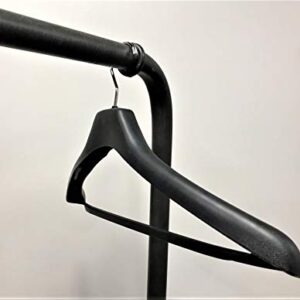 NAHANCO H90 19" Plastic Concave Suit Hanger with Extra Wide Shoulders, Black (Pack of 50)