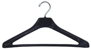 nahanco h90 19" plastic concave suit hanger with extra wide shoulders, black (pack of 50)