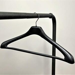 NAHANCO H90 19" Plastic Concave Suit Hanger with Extra Wide Shoulders, Black (Pack of 50)
