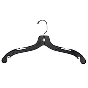 nahanco 2505rbh plastic dress hangers with molded shoulders and hook, middle heavy weight, 17", black (pack of 100)