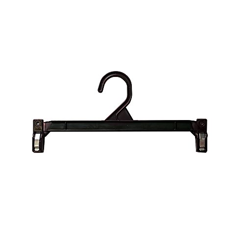 NAHANCO H211B Plastic Skirt/Slack Hangers, Pinch Clip with Plastic Hook, 11", Black (Pack of 100)