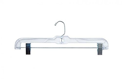 NAHANCO 616RC Heavy Weight Skirt/Slack Hanger, 16", Clear (Pack of 100)