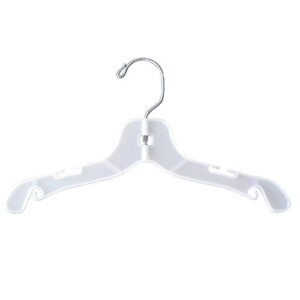 nahanco 1412 white plastic children's dress hangers, swivel metal hook and notches for straps, super heavy weight, 12" - (pack of 100)