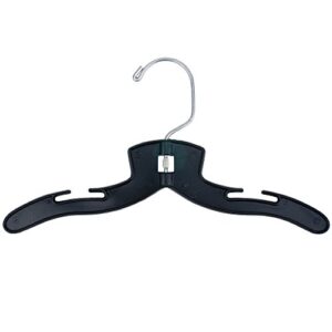 nahanco 2410 infant plastic dress hanger, super heavy weight, 10", black (pack of 200)