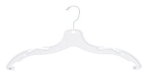 nahanco rbk1400 plastic top hanger, 17", white (pack of 100)
