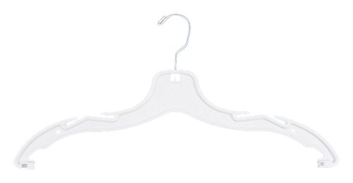 NAHANCO RBK1400 Plastic Top Hanger, 17", White (Pack of 100)