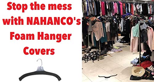 NAHANCO 2045C 17" Foam Hanger Covers, Grey (Bulk pack of 500)