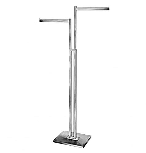 NAHANCO K23 2-Way Garment Rack, 16" Straight Arm Rectangular Tubing, Chrome