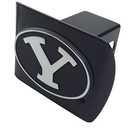 AMG BYU Metal Emblem on Black Metal Hitch Cover