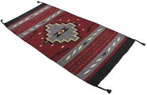 onyx arrow southwest décor area rug, 20 x 40 inches, pueblo pattern burgundy/gray