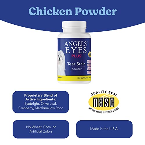 Angels’ Eyes PLUS Tear Stain Prevention Chicken Powder for Dogs and cats | For All Breeds | No Wheat No Corn | Daily Support for Eye Health | Proprietary Formula