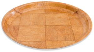 crestware cwpr10 woven wood round tray, 10", brown
