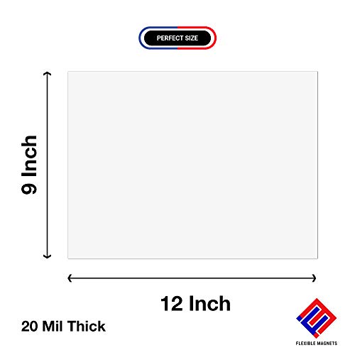 5 Dry Erase White Magnetic Sheets - 9" X 12" - Magnetic White-Board Write on Wipe Off Sheets - Total of 5 Sheets. The Best Flexible Dry Erase Sheets ON The Market! Without Markers