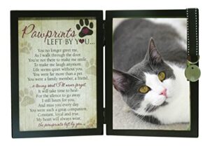 pawprints left by you memorial 5x7 frame for cat with pet tag