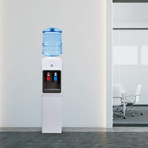 Avalon A1WATERCOOLER A1 Top Loading Cooler Dispenser, Hot & Cold Water, Child Safety Lock, Innovative Slim Design, Holds 3 or 5 Gallon Bottles-UL/Energy Star Approved, White