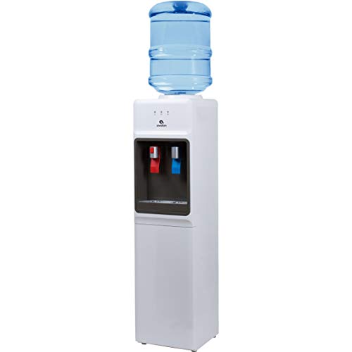 Avalon A1WATERCOOLER A1 Top Loading Cooler Dispenser, Hot & Cold Water, Child Safety Lock, Innovative Slim Design, Holds 3 or 5 Gallon Bottles-UL/Energy Star Approved, White