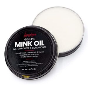 angelus mink oil paste- waterproofs & conditions boots, shoes, jackets, leather, & more- 3oz