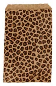 888 display - 200 pcs of 4" x 6" leopard tone paper gift bags shopping sales tote bags