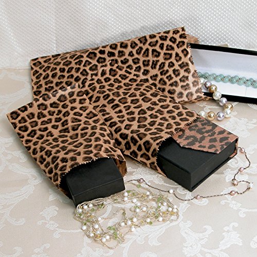 888 Display - 200 pcs of 4" x 6" Leopard Tone Paper Gift Bags Shopping Sales Tote Bags