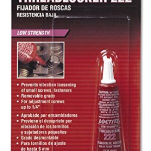 Loctite 222 Threadlocker for Automotive: High-Temp, Low-Strength, Anaerobic | Purple, 6mL Tube (PN: 38653-555339) 2 Pack