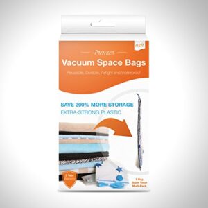 axii strong vacuum space saver storage bags, set of 5, 2 sizes thicker at .08 mm