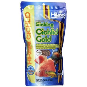 hikari 12-ounce sinking cichlid gold pellets for pets, medium [2-pack]