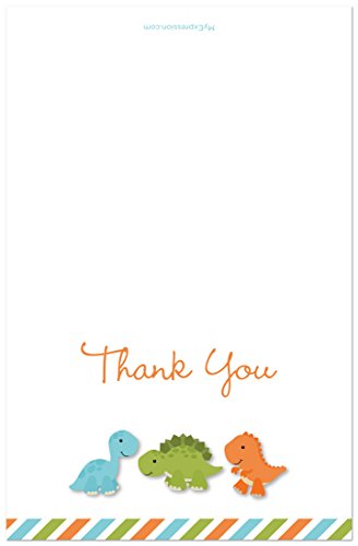 MyExpression.com 50 Cnt Dinosaur Baby Shower or Kids Birthday Thank You Cards