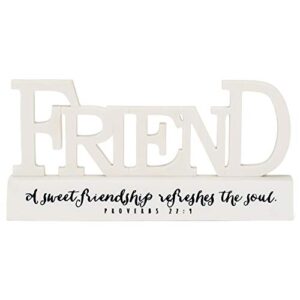 dicksons friend friendship refreshes the soul proverbs 27:9 resin stone tabletop word plaque