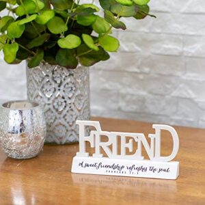 Dicksons Friend Friendship Refreshes The Soul Proverbs 27:9 Resin Stone Tabletop Word Plaque