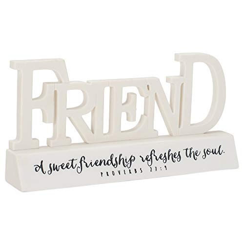 Dicksons Friend Friendship Refreshes The Soul Proverbs 27:9 Resin Stone Tabletop Word Plaque