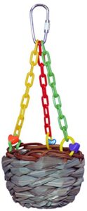 super bird creations sb861 hanging treat basket toy, small bird size, 7" x 3"