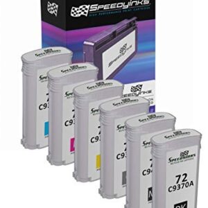 SPEEDYINKS Compatible Replacements for HP 72 Ink Cartridge High Yield (Photo Black, Cyan, Magenta, Yellow, Gray, Matte Black, 6-Pack) for use DesignJet T1100, T1120, T1200, T610, T620, T770, T1100ps