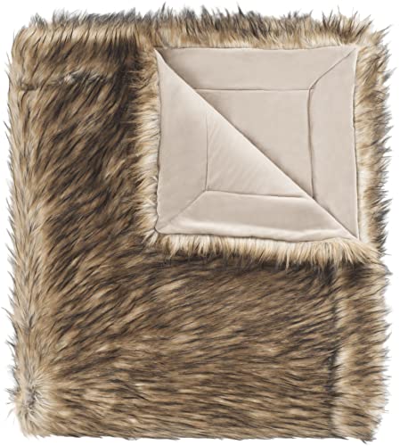 Safavieh Throws Collection Faux Racoon Throw,Brown