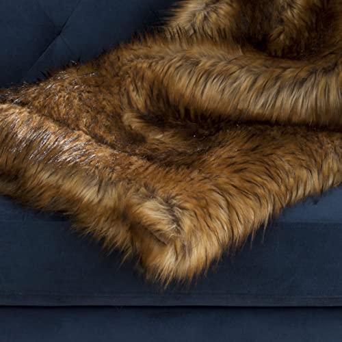 Safavieh Throws Collection Faux Racoon Throw,Brown