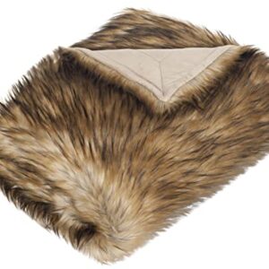 Safavieh Throws Collection Faux Racoon Throw,Brown