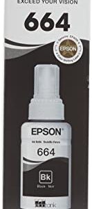 EPSON T664 EcoTank -Ink Ultra-high Capacity Bottle Black (T664120-S) for Select Epson EcoTank Printers